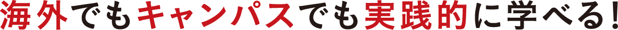 海外でもキャンパスでも実践的に学べる！