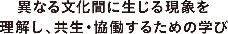 異なる文化間に生じる現象を理解し、共生・協働するための学び